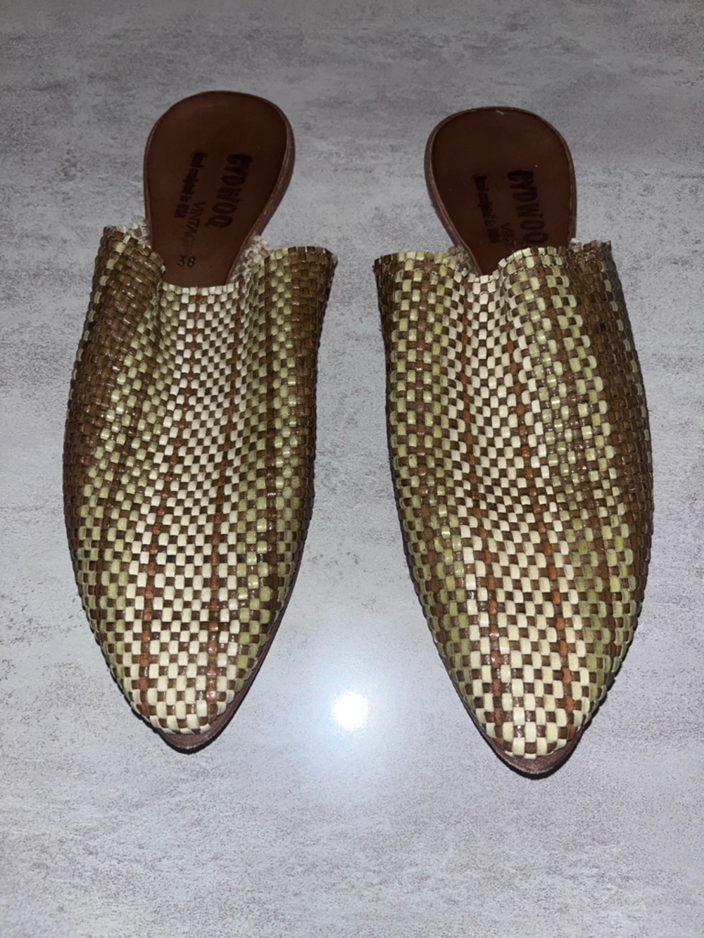 Cydwoq Orient Olive Brown Woven Slip-On Mule - Picture 3 of 9